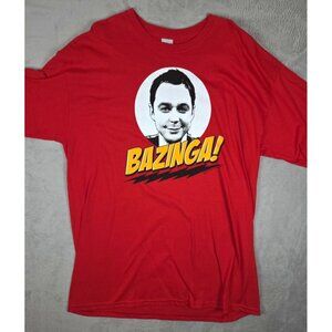 Bazinga Big Bang Theory TV Show Sheldon Cooper  T-Shirt Size 2XL Tall Gildan